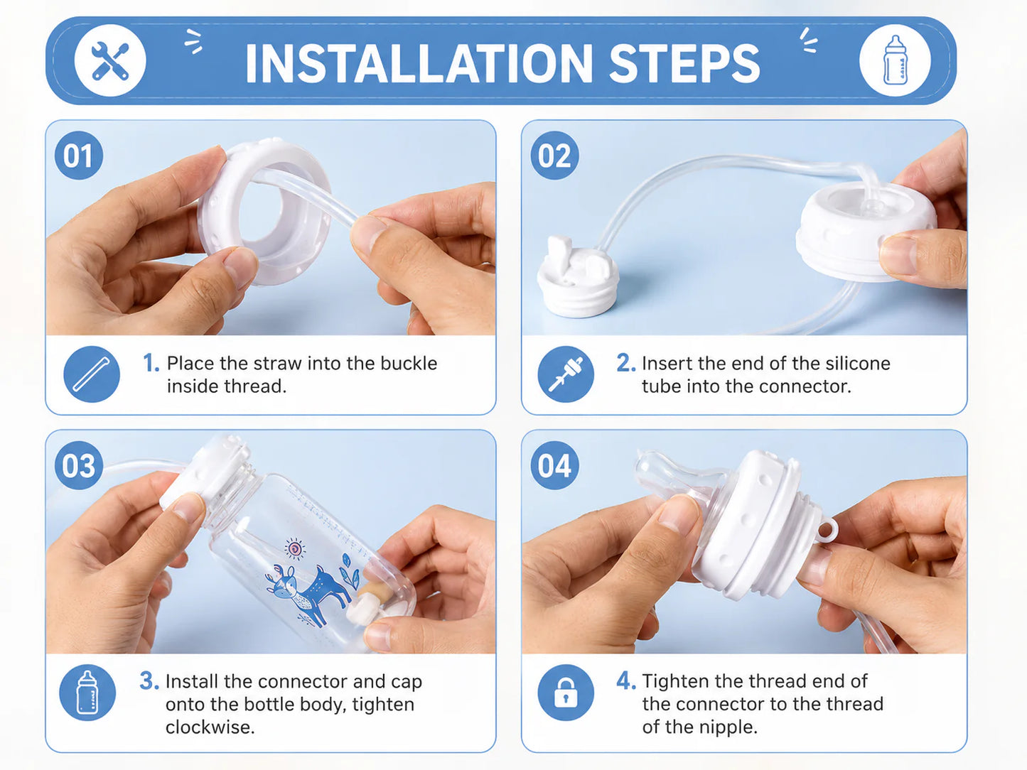 Premium Hands Free Baby Self Feeding Bottle-240ml